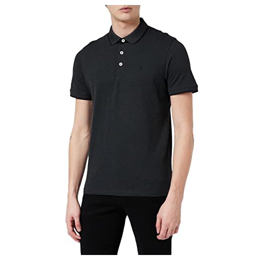 JACK & JONES Jjepaulos Polo SS Noos, Gris (Dark Grey Detail: Slim Fit-Melange), X-Small para Hombre