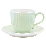 Greengate Tasse mit Untersetzer Alice Pale Green