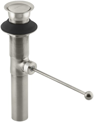 KOHLER K-7114-BN Premier Pop-Up Drain, Exposed, without Overflow, Vibrant Brushed Nickel