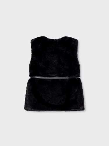 Mayoral Fur Vest with Belt for Girls Black2