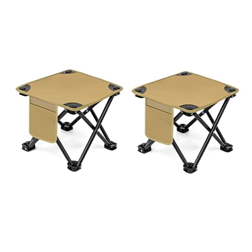 Asiento Plegable Portatil, Silla Plegable Ligera con Bolsa de Transporte, Resistente al Desgaste y Transpirable, Fácil de Transportar, para Senderismo, Pesca, Jardinería, Playa(Beige,L/2PCS)