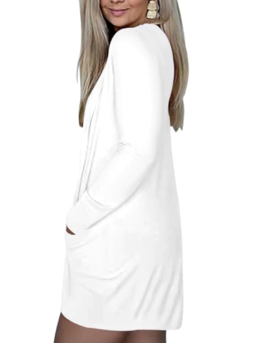 Image of DB MOON Womens Long Cardigan 2026 Fall Lightweight Long Sleeve Open Front Sweater with Pockets