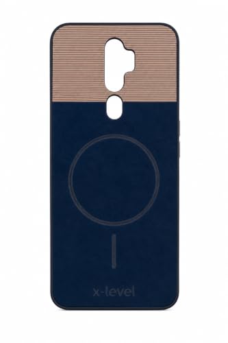 Image of Bintage 2in1 Hard Slim Back Case | Soft Border Camera Protect | Dual PU Leather Finish Back Cover Compatible for Oppo A5 2020 - Royal Blue