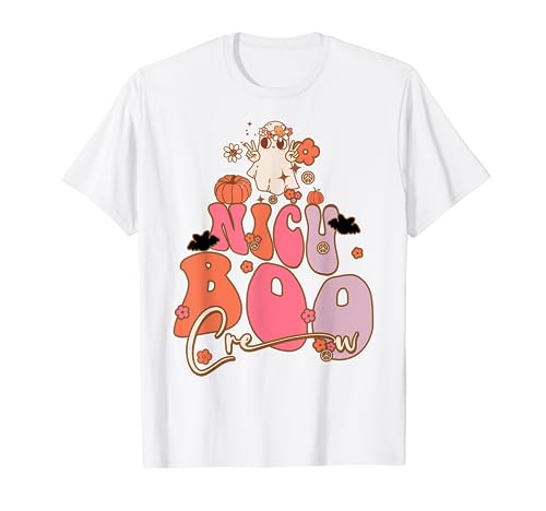 Groovy Ghost Nicu Boo Crew Halloween mignon Boo Hommes Femmes Enfants T-Shirt