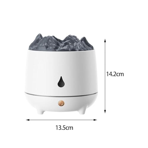 Image of Smart Ultrasonic Simulated Volcano Aromatherapy Diffuser & Flame Humidifier, 400ml Ultrasonic Cool Mist Maker with Realistic Fire Effect, 2 Mist Modes & Color Night Light for Home & Office