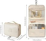 Foldable Travel Toiletry Bag - Waterproof Hanging Cosmetic Organizer with Clear Panel, Portable Makeup Pouch for Shower & Airplane Essentials