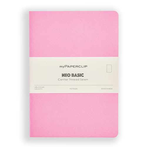 Image of myPAPERCLIP NeoBasic A5 Dot Grid Notebook | 80 GSM, 192 Pages | 250 GSM Soft Card Cover | A5 (5.83 inch x 8.27 inch) | Dotted Bullet Journal | Pink