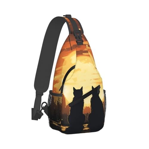 Bolso Bandolera Cartoon Cat para Mujer y Hombre miniatura 2