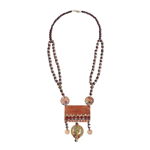 Image of AAKRITI ART CREATIONS Handcrafted Tribal & Wooden Necklace Collection | Dhokra, Ethnic, Brass & Artistic Designs | Royal, Boho & Nomadic-Inspired Statement Jewelry for Women