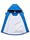LAUSONS Kinder Regenjacke Wasserdicht Jungen Softshelljacke Outdoorjacke Leichte Windjacke Regenmantel mit Kapuze Blau 158-164/Größe 160
