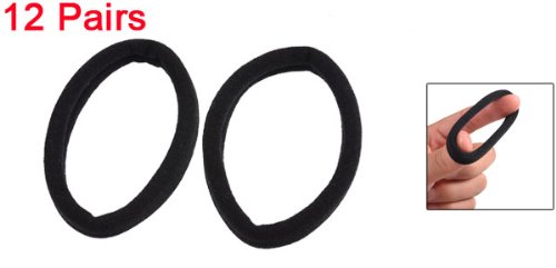 sourcingmap Women Lady Elastics Stretchy Hair Band Tie Ponytail Holders Black 12 works - Image 2