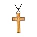 Simple Natural Olive Wood Cross Pendant Necklace for Men Women Children Kids Boy Girl Gift Necklace Wooden Car Rearview Mirror Pendant