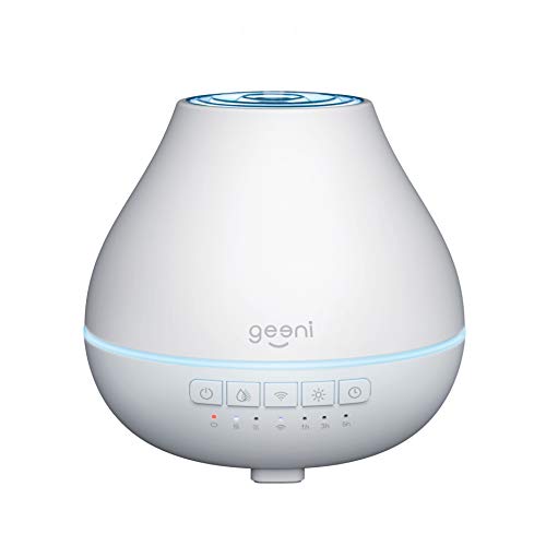 Geeni Smart Wifi Essential Oil Diffuser - Works With Alexa & Google Home – Phone App & Voice Control - 200ml Ultrasonic Aromatherapy Diffuser & Humidifier - Create Schedules - LED & Timer Settings