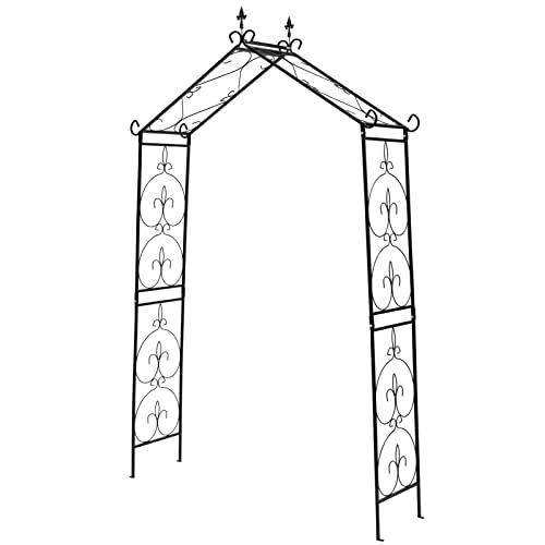 DOEWORKS Arco decorativo de metal para jardín, cenador de jardín para varias plantas de escalada, jardín al aire libre, patio trasero, 120 x 40 x 230 cm, negro Cover