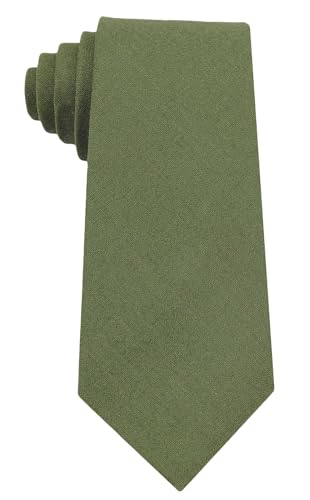 Image of Mens Solid Linen Ties - Regular Width Pattern Necktie for Men