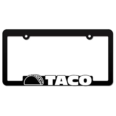 Taco License Plate Frame 3D Raised Letter Cover