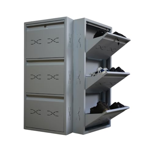 Image of I Metal Shoe Rack I Slim and Wall Mounted I 3 Shelve (Ivory Colour) I Coad LC 2S-03 IV I Height 43 Inches, Width 20 Inches, Depth 5.5 InchesI 3 Years Warranty.