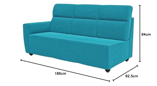 Image of Wakefit Sofa Set | 3 Year Warranty | 3 Seater Sofa for Living Room, Wooden 3 Seater + Right Aligned - Belize(Malphino : Malibu Green)