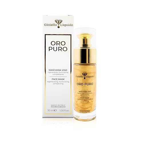 Mascarilla Facial Hidratante con Acido Hialurónico Oro Coloidal para Pieles Deshidratadas, Reduce Arrugas y Potencia la Luminosidad También para rodillo de facial - Gioiello liquido30 ML