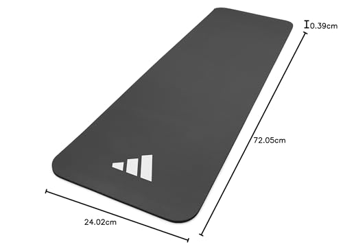 Adidas 10mm NBR Yoga Mat with Carry Strap — Grey — view 3