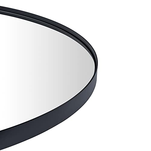 Image of TEHOME 30 inch Black Round Mirror Circle Wall Mirror Circular Round Mirror for Bathroom Vanity, Entryway, Dresser or Mantel