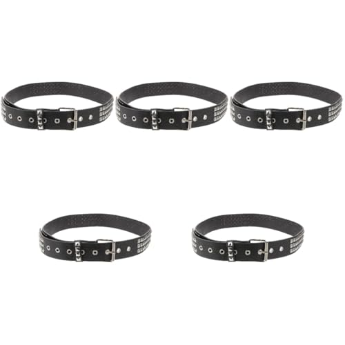 Ceinture punk ajustable similicuir noir accessoire de mode pour tenue de fête festival et concert