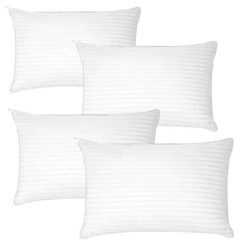 Image of Y & A'M Microfiber Soft White Pillows for Sleeping | Ultra Soft Anti Stress Bed Pillow for Neck Pain Relief for Back, Side & Stomach Sleeper | Hypoallergenic | 4 Pack, 68.58x40.64 cm