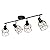 WILON Track Lighting Fixtures Ceiling 4-Light Flush Mount Ceiling Spot Lights, Industrial Track Light Black Kitchen Light Fixtures Rotatable Spotlight for Kitchen Hallway Living Room (E26 Base)