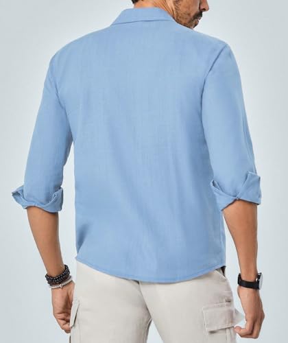 Image of TAGDO Men's Cotton Blend Full Sleeve Solid Shirt with Pocket (5169)