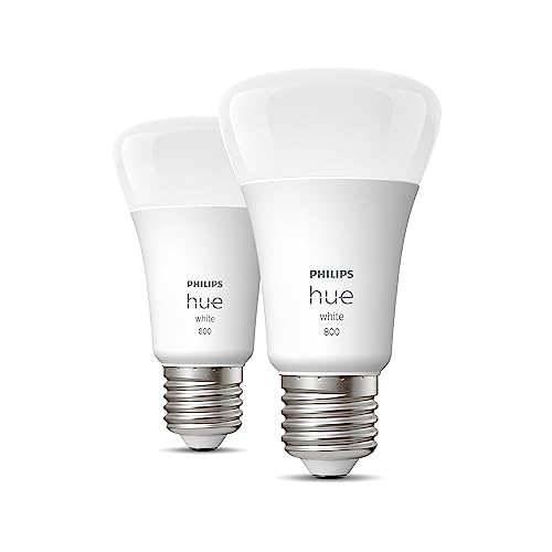 Miniatura 2 de Philips Hue White E27 LED bulb, 810lm, warm white, dimmable, controllable via app, compatible with Amazon Alexa (Echo, Echo Dot), pack of 2, old generation