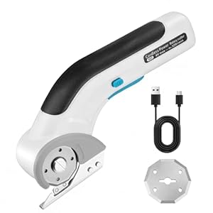 Kartonschneide-Elektroschere, 4 Volt, universeller Schnitt für Karton, Stoff, Teppich, Leder, Filz, mit 2 Klingen