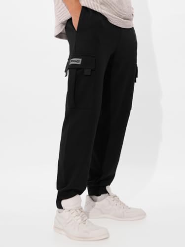 Image of The Souled Store Solids: Men and Boys Drawstringed Cotton Blend Slim Fit Cargo Everday Wear Casual Sporty Joggers