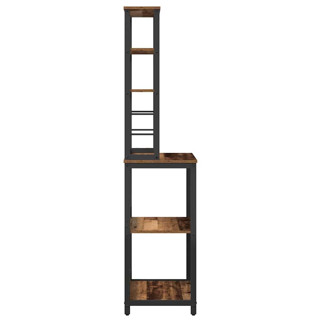 Küchenregal Altholz 60 x 40 x 168 cm | 5 Regalböden, Stahlrahmen, industrielle Lagerung, leicht zu reinigen, für Küche und Speisekammer