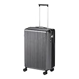 [エース] スーツケース 双輪キャスター キャスターストッパー キャリーケース クレスタ2 ブラックヘアライン Mサイズ