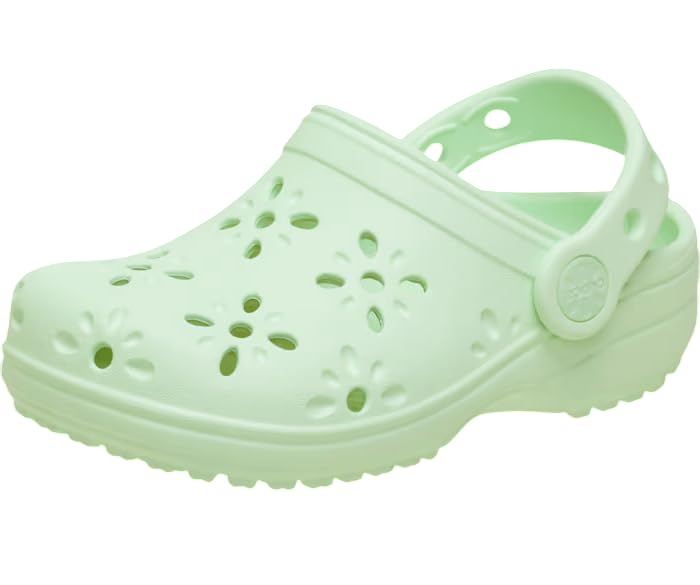 Crocs Classic Floral Cut Out Clog T, Zoccoli Unisex - Bambini e Ragazzi, Colore Giada, 24/25 EU