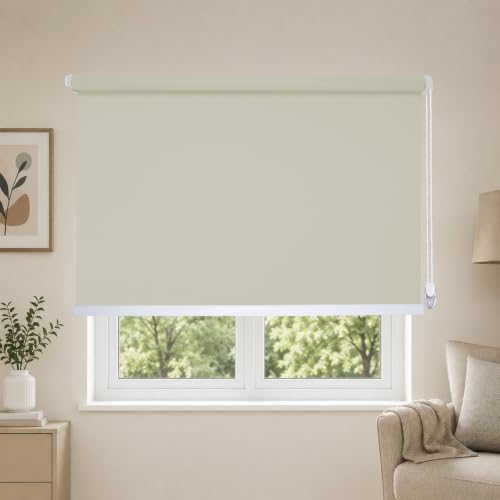 Image of 100% Blackout Roller Blind for Windows|Room Darkening & Privacy Protection Window Shade Blinds|Home, Bedroom, Living Room & Office|Ivory, 2X4 Feet, Pack of 1