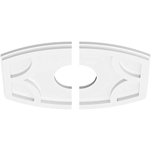 Image of Ekena Millwork CMP16X10KY2-04000 Kailey Architectural Grade PVC Contemporary, Two Piece Urethane Ceiling Medallions 16 inchW x 10 5 /8 inchH x 4 inchID x 8 1 /2 inchC x 1 inchP