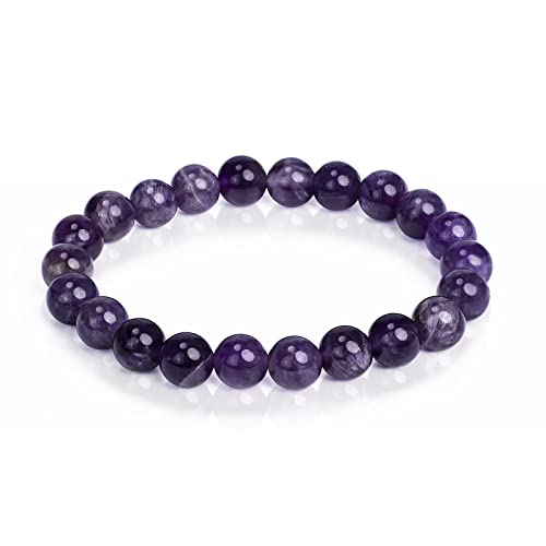 Bogdan Handmade Natural Amethyst Bracelet Chakra Healing Crystals Gemstone Beaded Stretch Yoga Bracelet 8Mm Attract Wealth And Prosperity, Success, And All Good Things (Amethyst) #TOP15