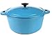 UYZ Pentola di Terracotta per Cucinare - Casseruola Tonda - Fornello per arrostire Forno Olandese Antiaderente in Ceramica in ghisa e Gas Sicuro - con Coperchio-Blu_Diametro 28CM