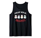 chillin with my snowmies – funny silly christmas snowman canotta