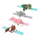 minkissy 4 Stück Plüsch Tier Slap Armband Kuscheliges Weiches Handgelenkband für Cartoon Leicht...