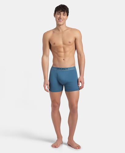 Image of Jockey 8009 Men Super Combed Cotton Rib Solid Boxer Brief with Ultrasoft and Durable Waistband