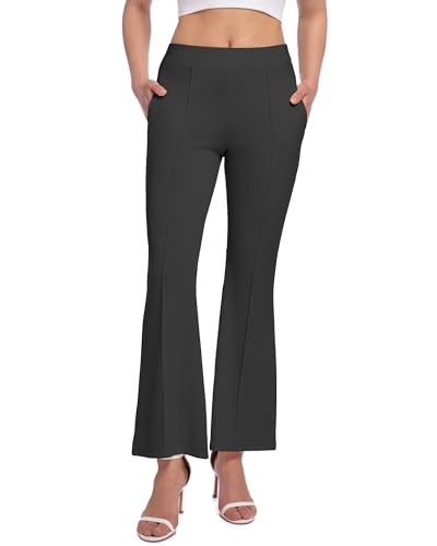 Women Wide Leg Pants Work Talk High Waist Stretchy Business Casual Pants with Pockets