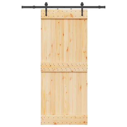 vidaXL Puerta corredera con herrajes Madera Maciza de Pino 85x210 cm