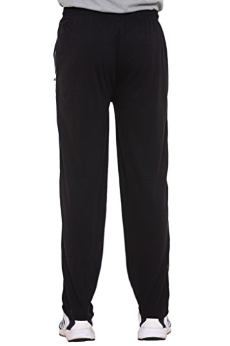 Image of Colors & Blends -Black- Cotton Blended Track Pants with Zipper Pockets- Size 5XL