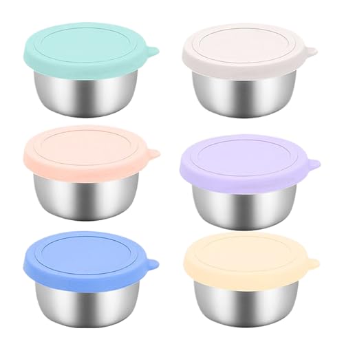 Pequeños Envases para Salsas y Condimentos,6 Unidades Recipiente Salsas Acero Inoxidable | Accesorios Reutilizables E Impermeables Para La Preparación De Comidas Diseñados Para Oficinas Barbacoas Fies