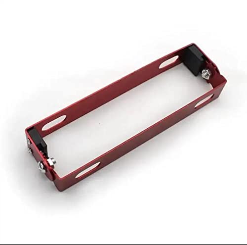 バイク用 ナンバー 角度調整 ナンバープレート カスタム ステー プレート (レッド)