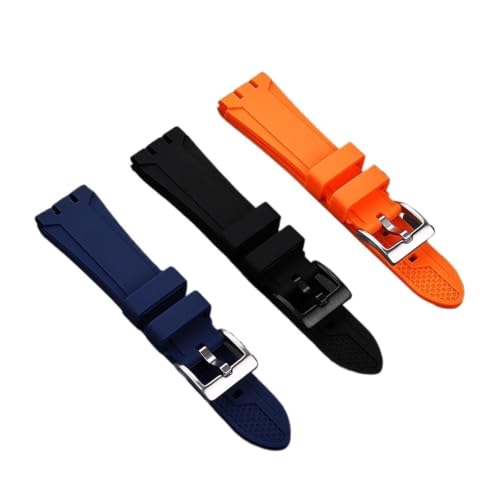 Correa de reloj de silicona 19mm 21mm para Swatch YVS496 YVS495 YVS400 negra 3