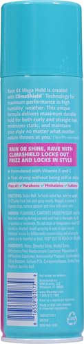 Image of rave 4X Mega Unscented Aerosol Hairspray - Hair Spray for High Humidity Weather - 24-Hour Lasting Hold - Vitamin-Enhanced Hair Volume Spray - 11 oz (Pack of 2)
