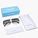 Rimless Oversized Square Sunglasses for Men Trendy Fashion Big Shades Tinted Lens Gold Metal Frameless Glasses UV400 Gray